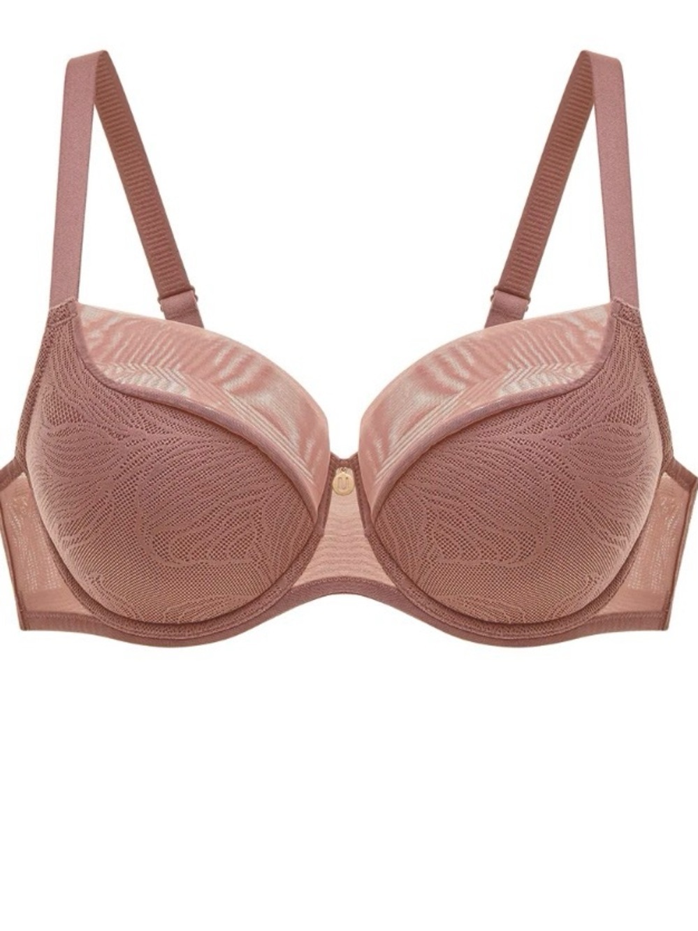 Understance Leslie Smooth Lace FlexWire Lightly Padded Demi Bra in Clay size 42D